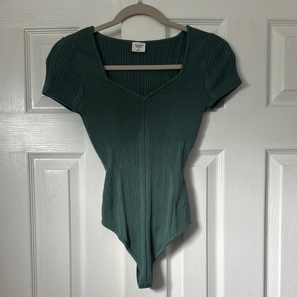 Abercrombie & Fitch Green Ribbed Bodysuit - Picture 1 of 5